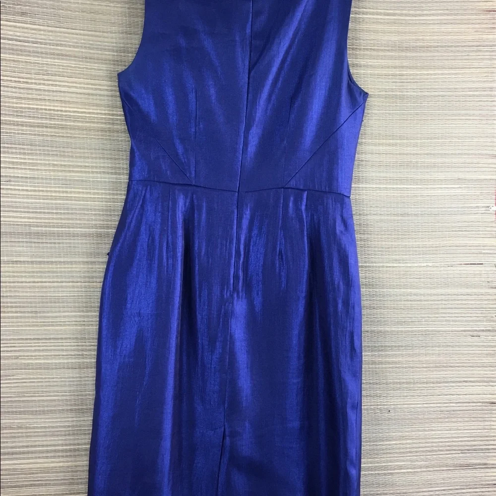 Adrianna Papell Royal Blue Sleeveless Sheath Dress with Rosette - Picture 5 of 5